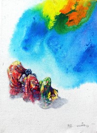 Hussain Chandio, 12 x 16 Inch, Acrylic on Canvas, Figurative Painting-AC-HC-093